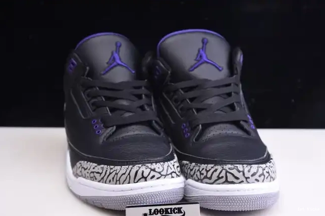 1st Kicks Court 3 Black Jordan Air Purple Retro CT8532-050 0520